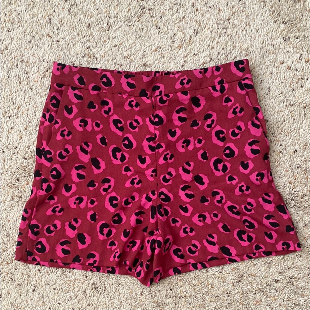 Halogen Pink and Black High Waist Leopard Shorts